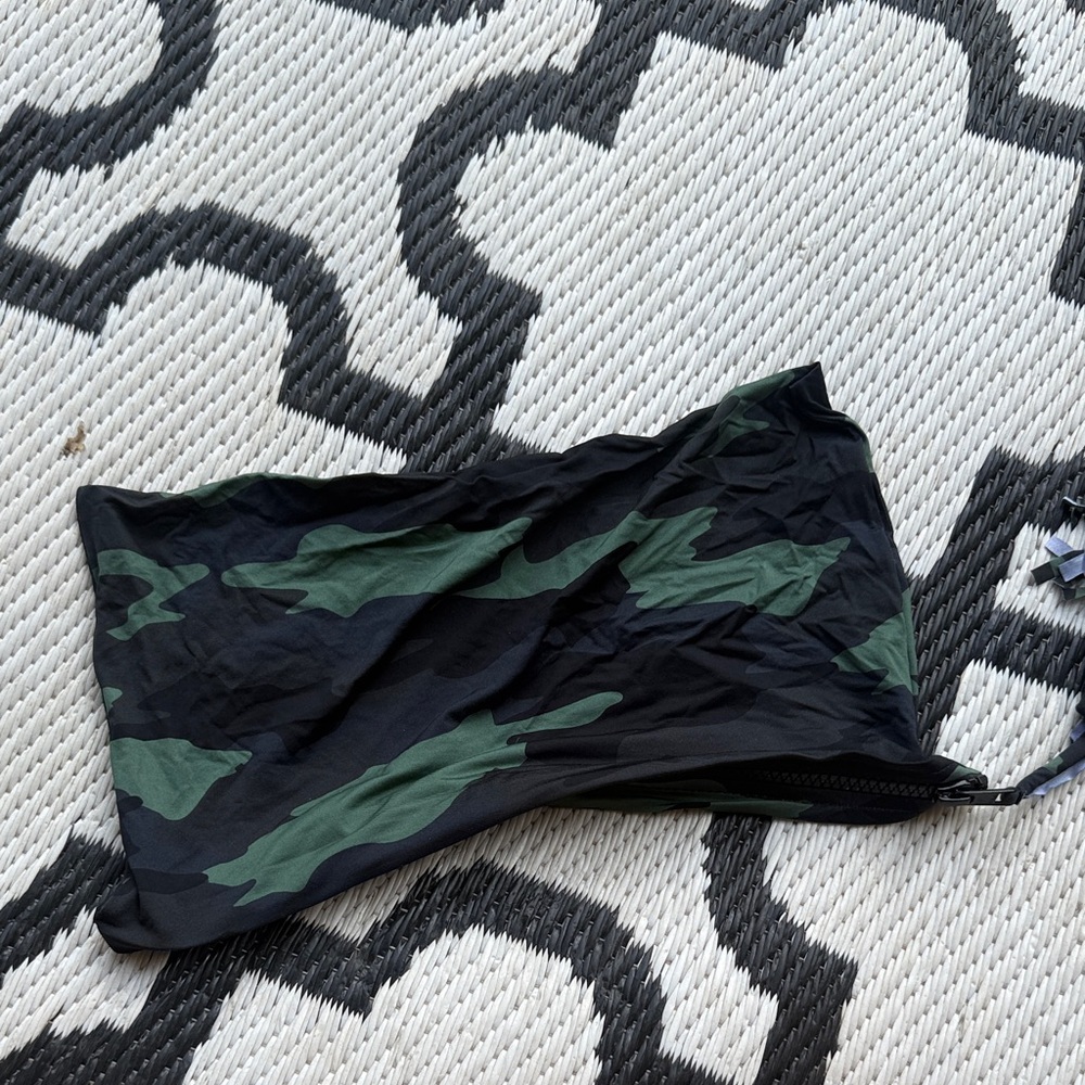 Camo Tube Top - Black & Forest Green